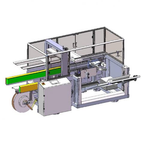 Water-activated Gummed Tape Case Erecting and Case Sealing Integrated Machine